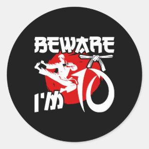 10th Birthday Karate 10 Year Old Karate Birthday Classic Round Sticker
