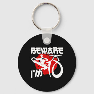 10th Birthday Karate 10 Year Old Karate Birthday Keychain