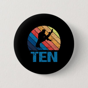 10th Birthday Karate Fighter 10 Year Old Girls Boy 2 Inch Round Button