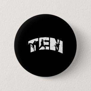 10th Birthday Karate Fighter 10 Year Old Girls Boy 2 Inch Round Button