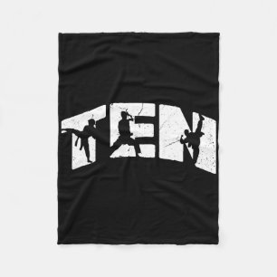 10th Birthday Karate Fighter 10 Year Old Girls Boy Fleece Blanket