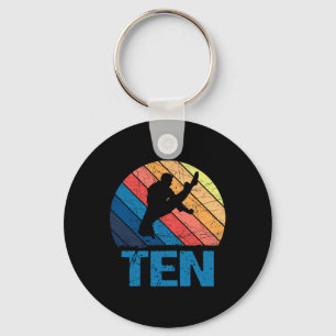 10th Birthday Karate Fighter 10 Year Old Girls Boy Keychain