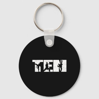 10th Birthday Karate Fighter 10 Year Old Girls Boy Keychain