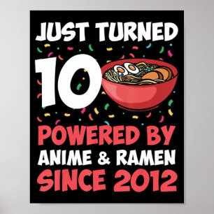10th Birthday Kawaii Anime Ramen 10 Years Old Girl Poster