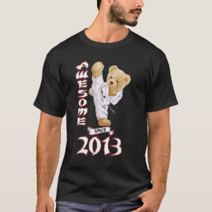 10th Birthday Kids 2013 Teddy Bear Awesome Karate T-Shirt