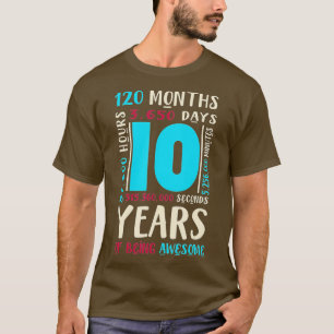 10th Birthday Kids Ten Gift for 10 Year Old Boys T-Shirt