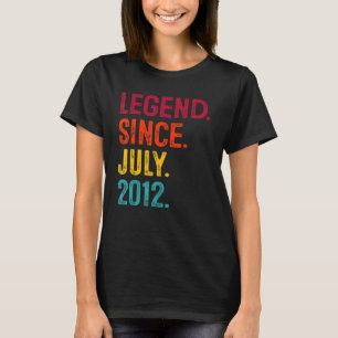 10th Birthday  Legend Since July 2012 10 Years Old T-Shirt