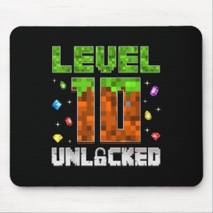 10th Birthday Level 10 Unlocked Kids 10 Year Old G Mouse Pad