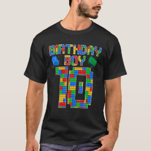 10Th Birthday Master Builder 10Years Old Block Bui T-Shirt