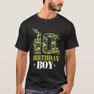 10th Birthday Military Themed Camo Boys 10 Years O T-Shirt