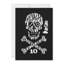 10th Birthday or Any Year Skull and Crossbones J10