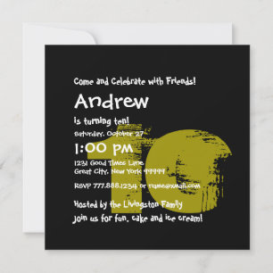 10th Birthday Party 10 Year Old Grunge Z02B Invitation