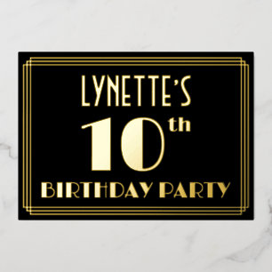 10th Birthday Party: Art Deco Look “10”, w/ Name