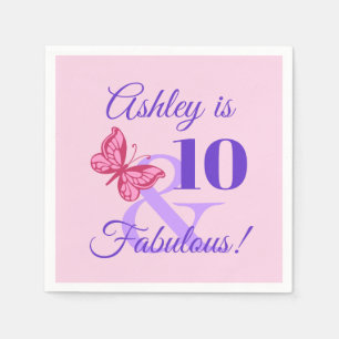 10th Birthday Party For Girls Napkin