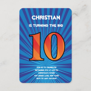 10th Birthday Party Invitation Boy