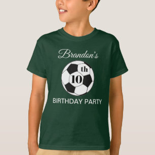 10th Birthday Party Soccer Green Boys Sports T-Shirt