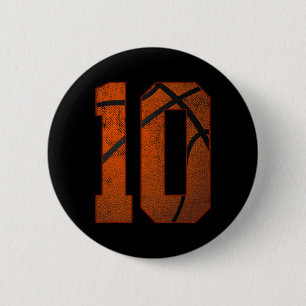 10th Birthday Party Ten 10 Year Old Basketball Bda 2 Inch Round Button