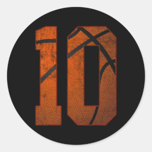 10th Birthday Party Ten 10 Year Old Basketball Bda Classic Round Sticker
