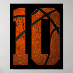 10th Birthday Party Ten 10 Year Old Basketball Bda Poster