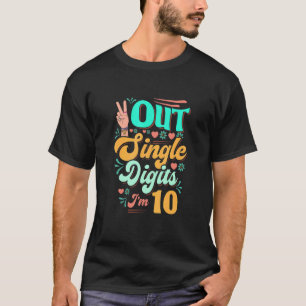 10th Birthday Peace Out Single Digits I'm10 Years  T-Shirt