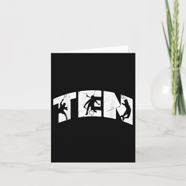 10th Birthday Retro Badminton 10 Years Old Boy Gir Card (Front)