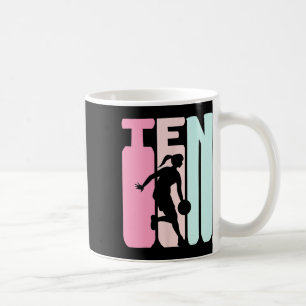 10th Birthday Retro Bysketbyll Player 10 Years Old Coffee Mug