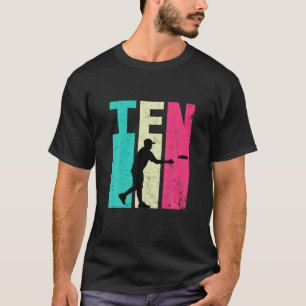 10Th Birthday Retro Disc Golf Player 10 Years Old T-Shirt