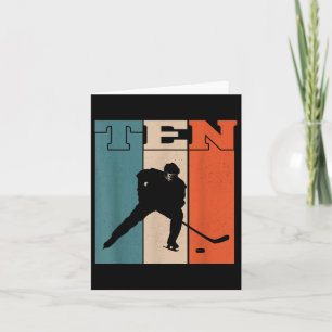 10th Birthday Retro Ice Hockey 10 Years Old Boy Gi Card