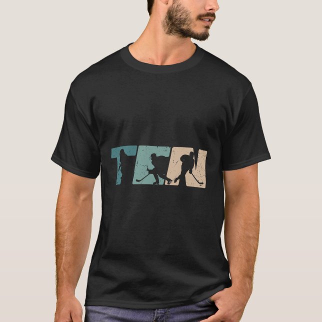 10th Birthday Retro Ice Hockey 10 Years Old Boy Gi T-Shirt (Front)