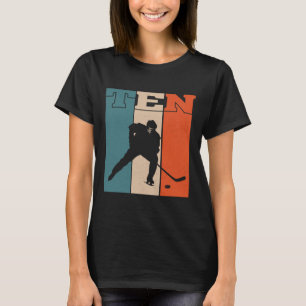 10th Birthday Retro Ice Hockey 10 Years Old Boy Gi T-Shirt