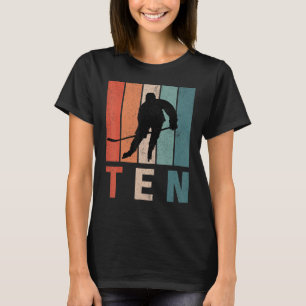 10th Birthday Retro Ice Hockey 10 Years Old Hockey T-Shirt