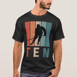 10th Birthday Retro Ice Hockey 10 Years Old Hockey T-Shirt