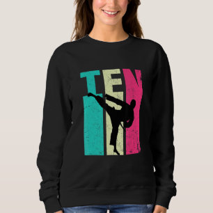 10th Birthday Retro Karate Taekwondo 10 Years Old  Sweatshirt