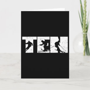 10th Birthday Retro Ski Skiing 10 Year Old Boys Gi Card
