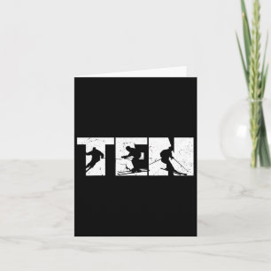 10th Birthday Retro Ski Skiing 10 Year Old Boys Gi Card