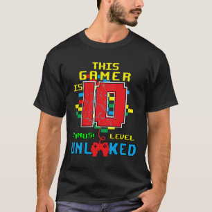 10th Birthday Shirt Video Game Unlocked Level 10 Y