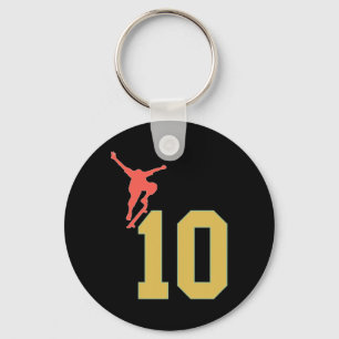 10th Birthday Skateboard Lovers Skater 10 Years Ol Keychain