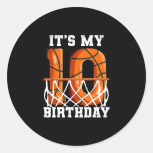 10th Birthday Sketll Classic Round Sticker
