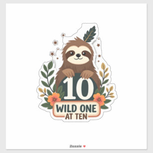 10th Birthday Sloth Vintage Wild One Shirt