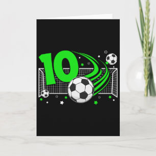 10th Birthday Soccer 10 Year Old Soccer Player Bir Card