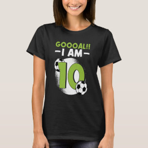10th Birthday Soccer Themed Birthday Party 10 Year T-Shirt