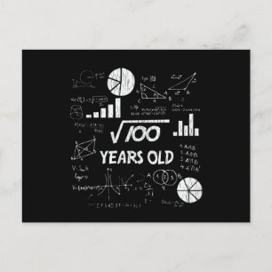 10th Birthday Square Root Math 10 Years Old Bday Postcard