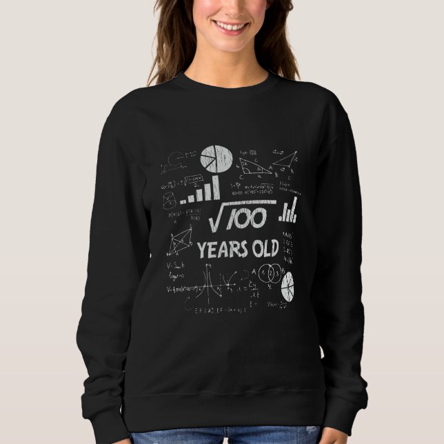 10th Birthday Square Root Math 10 Years Old Bday Sweatshirt (Front)
