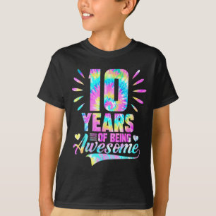 10th Birthday Tie-dye 10 Year Of Being Awesome T-Shirt