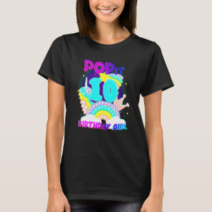 10th Birthday Unicorn Fidget Pop It Birthday Girl  T-Shirt