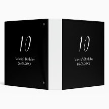 10th birthday white black name date calligraphy 