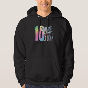 10th Birthday Wolf Shirt Birthday Girl Double Digi