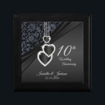 10th Black Onyx Wedding Anniversary Design 2 Gift Box<br><div class="desc">10th Wedding Anniversary Design Gift Box. 100% Customizable. Ready to Fill in the box(es) or Click on the CUSTOMIZE button to add, move, delete, resize or change any of the text or graphics. Made with high resolution vector and/or digital graphics for a professional print. NOTE: (THIS IS A PRINT. All...</div>