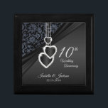 10th Black Onyx Wedding Anniversary Design 2 Gift Box<br><div class="desc">10th Wedding Anniversary Design Gift Box. 100% Customizable. Ready to Fill in the box(es) or Click on the CUSTOMIZE button to add, move, delete, resize or change any of the text or graphics. Made with high resolution vector and/or digital graphics for a professional print. NOTE: (THIS IS A PRINT. All...</div>