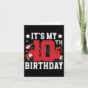 10th Boxing Birthday Party 10 Year Old Boxer Birth Card